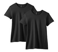 Gildan Women's Fitted Cotton T-Shirt, 2-Pack, Black, Large