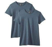 Gildan Women's Fitted Cotton T-Shirt, 2-Pack, Dark Heather, Large