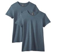 Gildan Women's Fitted Cotton T-Shirt, 2-Pack, Dark Heather, Medium