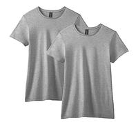 Gildan Women's Fitted Cotton T-Shirt, 2-Pack, Sport Grey, Large
