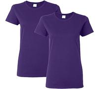 Gildan Women's Heavy Cotton T-Shirt, Style G5000L, 2-Pack, Purple, M