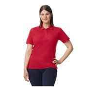 (M, Cherry Red) Gildan Womens/Ladies Double Piqué Polo Shirt