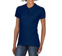 (XXL, Navy) Gildan Womens/Ladies Double Piqué Polo Shirt
