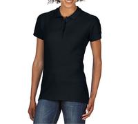 (L, Black) Gildan Womens/Ladies Double Piqué Polo Shirt