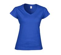 (L, Royal Blue) Gildan Womens/Ladies Soft Style V Neck T-Shirt