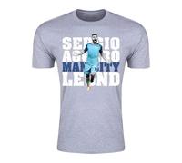 Gildan Women's Sergio Aguero Man City Legend T-Shirt (Grey) in Grey | Size: Small Gildan Grey S