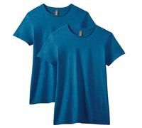 Gildan Women's Softstyle Cotton T-Shirt, Style G64000l, Antique Sapphire (2-Pack), L (Pack of 2)