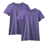 Gildan Women's Softstyle Cotton T-Shirt, Style G64000l, Heather Purple (2-Pack), L (Pack of 2)