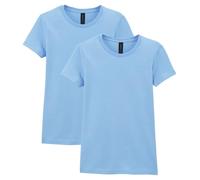 Gildan Women's Softstyle Cotton T-Shirt, Style G64000l, Light Blue (2-Pack), L (Pack of 2)