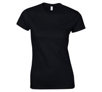 Gildan Women's Softstyle Plain Ringspun Cotton Fitted T-Shirt in Black | Size: 2XL Gildan Black 2XL