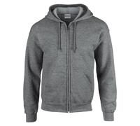 Gildan Zip Hoodie Heavy Blend Hooded Sweatshirt Plain Casual Jumper Sweater