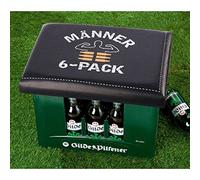 GILDE - 42944 - Plastic seat cushions for drinks crates, men's 6 pack, black, 32 cm x 42 cm x 5 cm, fits on standard beer or drinks crates.