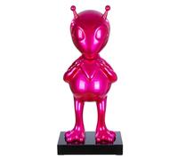 GILDE Allie Alien Sculpture Made of Resin and Marble - Glossy - Pink - Height 68 cm x Width 30 cm - Decorative Object