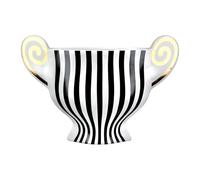 GILDE Anphora Vase Ceramic Striped White Height 22 cm x Width 33 cm Waterproof Decorative Vase