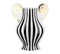 GILDE Anphora Vase Ceramic Striped White Height 29 cm x Width 23 cm Waterproof Decorative Vase