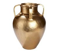 GILDE Antigua Aluminium Vase - Gold - Round - Height 33 cm x Diameter 25 cm - Waterproof Flower Vase