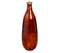 GILDE Atoris Vase Glass Bottle Shape Height 75 cm x Diameter 25 cm Gold/Red Floor Vase