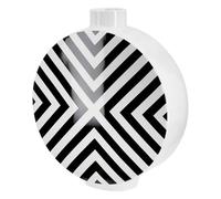 GILDE Chevron Lid Vase Ceramic Graphic Pattern Round Glazed Black White Height 33 cm