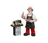 GILDE Clown Resin Chef's Grill, Barbecue Gift - Gift Decorative Figure and Collector's Item - Multicoloured, 15 cm High, 13 cm Wide, 7 cm Deep