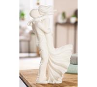 GILDE Couple in The Wind 31cm Tall White Resin Figurine Pair
