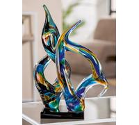 GILDE Dakar Glass Sculpture - Multicoloured Glossy Finish - 33cm High - 21cm Wide - 16cm Deep