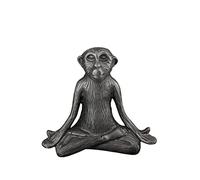 GILDE Decorative Animal Figure Sculpture Yoga Monkey Modern Art and Decorative Resin Colour: Anthracite Height 19 cm
