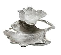 GILDE Decorative Bowl Living Room Table - Decorative Silver Living Room - Key Rack Bowl Gingko - Aluminium Width 34 cm Colour: Silver