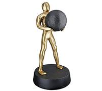 GILDE Decorative Figure Sculpture Strong Stark XL Modern Art and Decoration Made of Resin - Colour: Gold - Height 32 cm