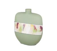 GILDE Decorative Vase, Bulbous Glass Flower Vase, Table Vase, Decorative Living Room, Colour: Matte Green, Height 30 cm