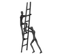 Gilde Design Teamwork Sculpture Figure Iron Brown Height 23.5 cm