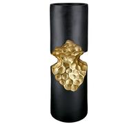 GILDE Favo Candlestick - Gold/Black - Cylindrical - Aluminium - Height 40 cm x Diameter 13 cm