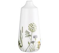 GILDE Floor Vase Wild Flowers - Ceramic - Height 49 cm x Diameter 14 cm - White - Flower Motif - Cone Shape - Waterproof Vase