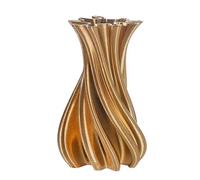 GILDE Fold Vase - Ceramic - Gold - Height 25 cm x Diameter 14 cm - 3D Printed - Waterproof Flower Vase