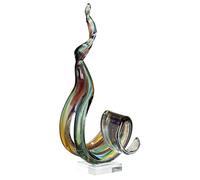 GILDE GLAS art Marea Sculpture Handmade Glass Height 38 cm