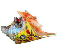 GILDE Glass Art Decorative Glass Shell - Multicoloured - Height 21 cm x Width 21 cm - Table Decoration
