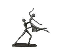 Gilde Iron Design Sculpture Figure Statue Dance Couple Decorative Object Dance with Lifting Figure Dancing - Height 17.5 cm