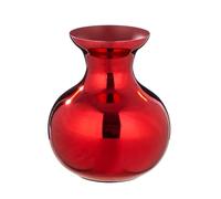 GILDE Kyoto Vase Iron - Bulbous - Shiny - Red - Height 25 cm x Diameter 22 cm - Waterproof Flower Vase