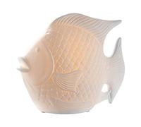 Gilde Lamp Fish - Table Lamp Porcelain White H 19 cm