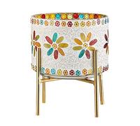 GILDE Lantern - Flower Decoration - Colourful - Height 19 cm