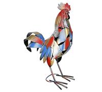 GILDE Large Decorative Figure Cockerel XL - Animal Figure Sculpture Metal Handmade and Hand-Painted - Decoration Gift - Multicoloured Height 50 cm