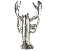 GILDE Lobster Figurine Wall Object Resin Lobster Shape Silver Metallic Look Height 42 cm x Width 25 cm