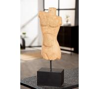 GILDE Mango Wood Torso Sculpture Natural Matt Man Shape 42 cm High 13 cm Wide 9 cm Deep
