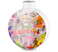GILDE OOH LALA Ceramic Lid Vase, Pop Art Motif, Round, Multi-Coloured, Height 35 cm x Width 29 cm, Decorative Vase