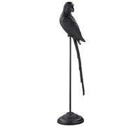 GILDE Parrot Aluminium Figurine - Black Matt - Bird - Height 97 cm - Decoration - Sculpture - Home Accessory