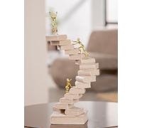 GILDE Path of Knowledge Resin Sculpture Cream Metallic Stone Look Book and Person Shape 30cm High 15cm Wide 10cm Deep