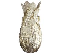 GILDE Pavoa Resin Vase - Gold - Shiny - Peacock Feather Motif - Height 40 cm x Diameter 19 cm - Decorative Vase
