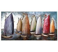 GILDE Picture Sailing Regatta Sailing Boats Art Object Gallery Handmade 60 x 120 cm