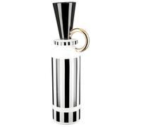 GILDE Pomposo Floor Vase Ceramic Striped Glazed Black White Height 48 cm x Diameter 11 cm Waterproof Flower Vase