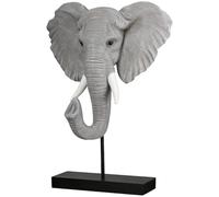 GILDE Ringo Elephant Sculpture Resin Grey Roughened Height 42 cm x Width 25 cm Elephant Head