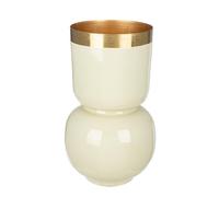 GILDE Roro Vase Metal Glossy Cream Height 31 cm x Diameter 18 cm Flower Vase